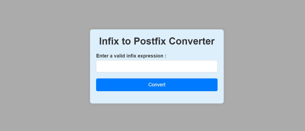 infix to postfix converter