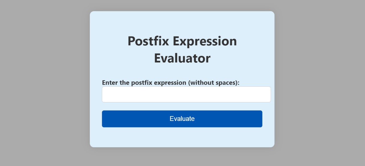 postfix expression evaluator